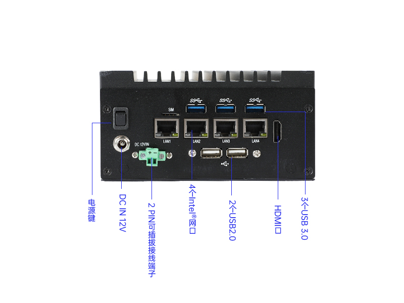 嵌入式無風(fēng)扇工控機(jī),酷睿11代i3/i5/i7/賽揚(yáng)處理器,DTB-3670-1185