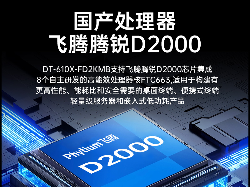 東田國(guó)產(chǎn)工控主機(jī),飛騰d2000工控機(jī)品牌,DT-610X-FD2KMB